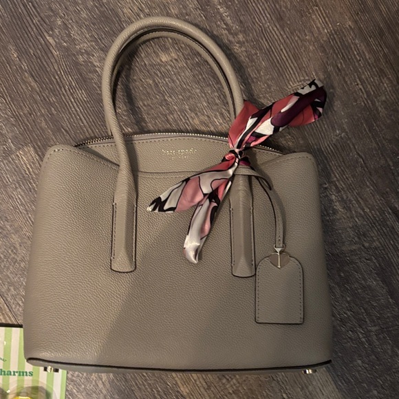 kate spade Handbags - Kate Spade Taupe Satchel with Scarf Accent